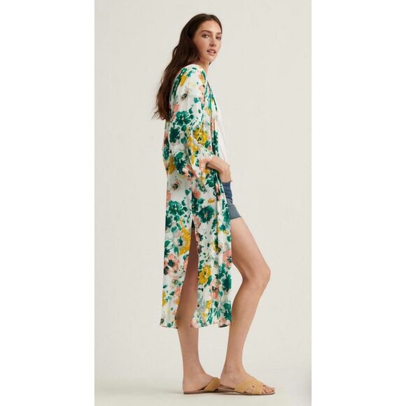 LUCKY BRAND Botanical Duster Kimono Open Front, One Size - Picture 6 of 10